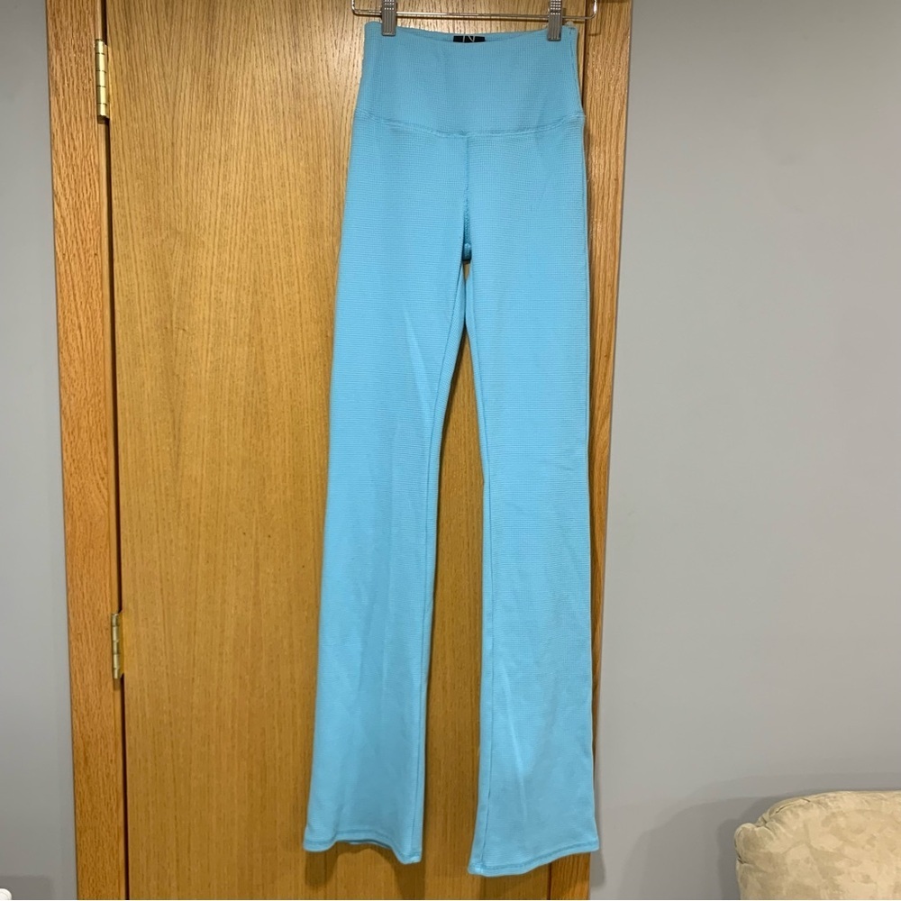 Naked Wardrobe Light Blue Waffle Knit Pants - Size XS